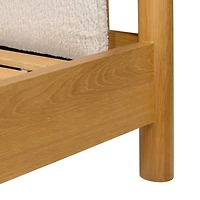 Reina Light Oak Wood Canopy Queen Bed