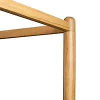 Reina Light Oak Wood Canopy Queen Bed