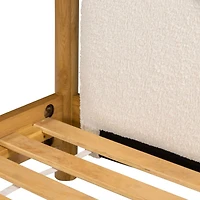 Reina Light Oak Wood Canopy Queen Bed