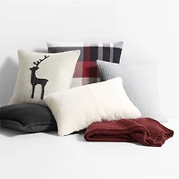 Llama Wool and Organic Cotton Blend Textured 20"x20" Light Grey Throw Pillow Cover