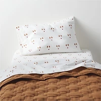 Almond Brown Geometric Stitch Embroidered Cotton Baby Crib Quilt