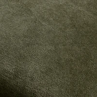 Relaxed Washed Organic Cotton Velvet 20"x20" Burnt Green Throw Pillow with Feather Insert