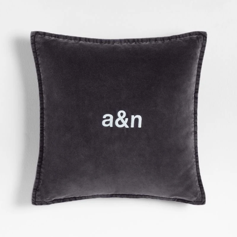 Relaxed Washed Organic Cotton Velvet 20"x20" Deep Indigo Throw Pillow Cover