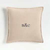 Relaxed Washed Organic Cotton Velvet 20"x20" Moonbeam Throw Pillow Cover