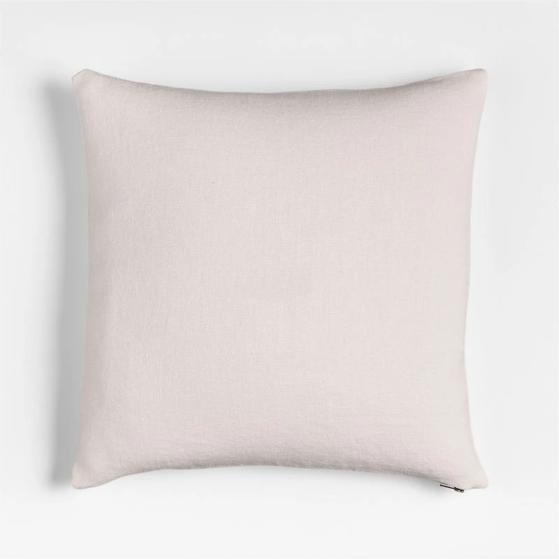 Relaxed Linen Layering 20"x20" Arctic Ivory Throw Pillow with Feather Insert