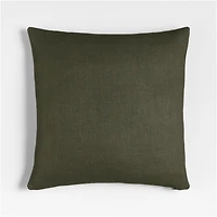 Relaxed Linen Layering 20"x20" Burnt Green Throw Pillow with Feather Insert