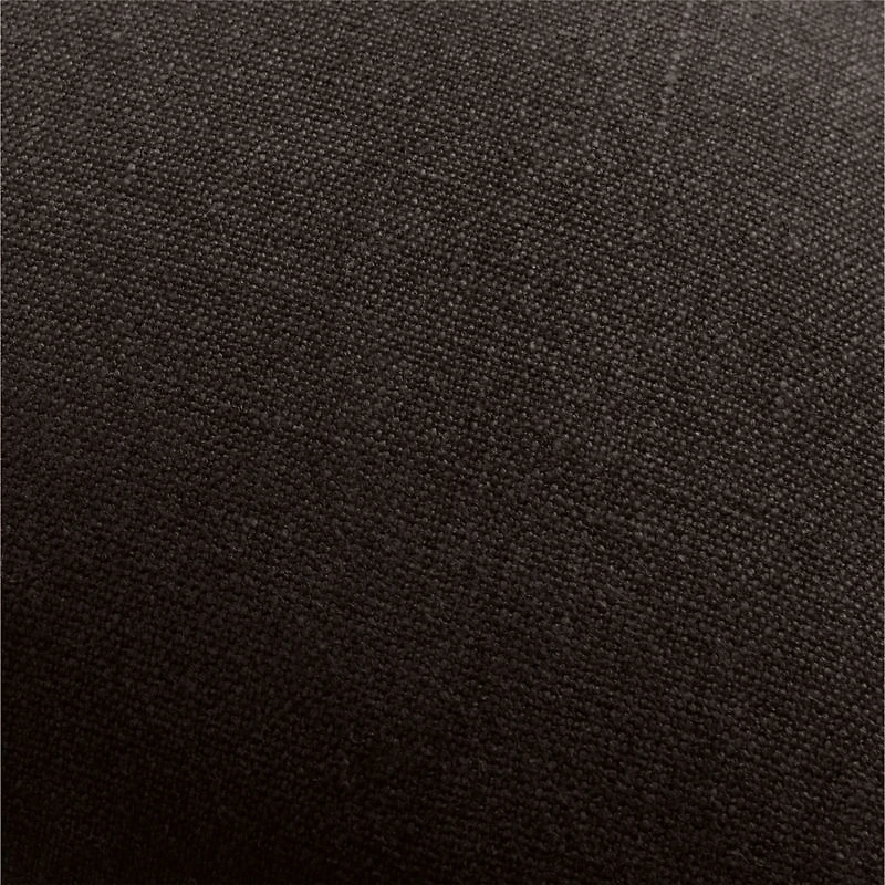 Relaxed Linen 20"x20" Ink Black Layering Throw Pillow with Feather Insert