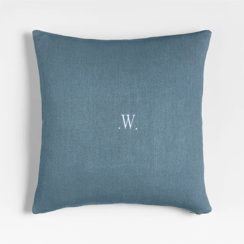 Relaxed Linen Layering 20"x20" Blue Throw Pillow with Feather Insert
