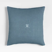 Relaxed Linen Layering 20"x20" Blue Throw Pillow with Feather Insert