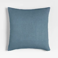 Relaxed Linen Layering 20"x20" Blue Throw Pillow with Feather Insert