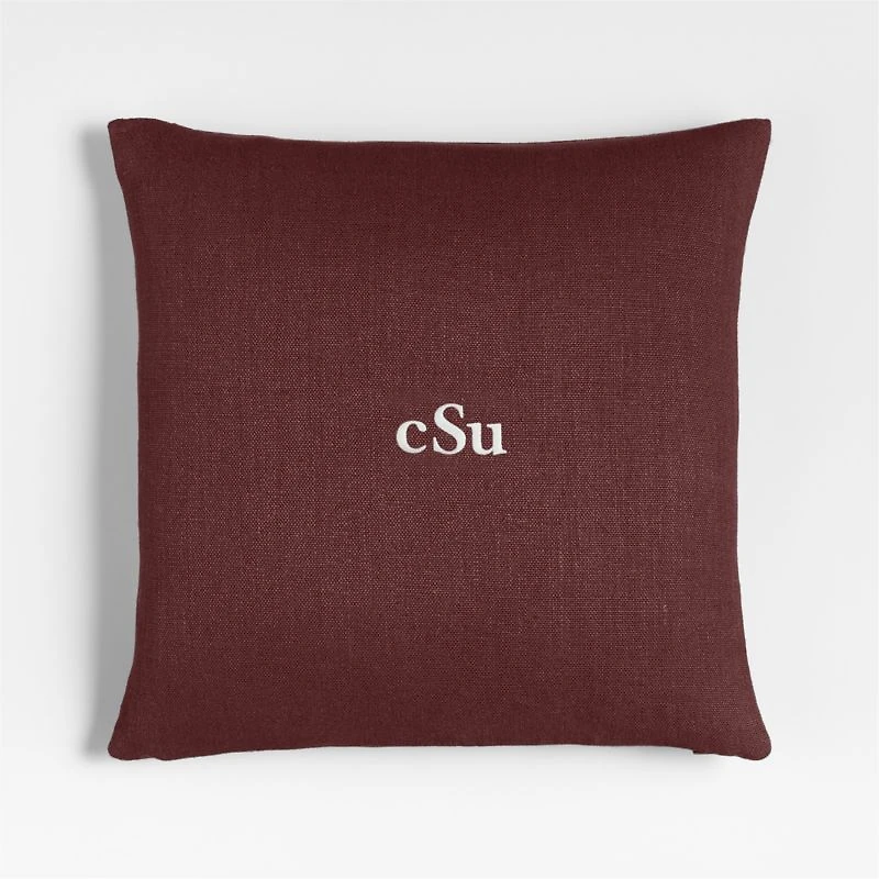 Relaxed Linen Layering 20"x20" Chestnut Red Throw Pillow with Feather Insert