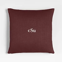 Relaxed Linen Layering 20"x20" Chestnut Red Throw Pillow with Feather Insert