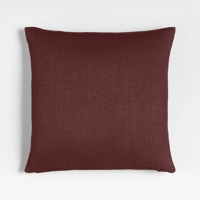 Relaxed Linen Layering 20"x20" Chestnut Red Throw Pillow with Feather Insert