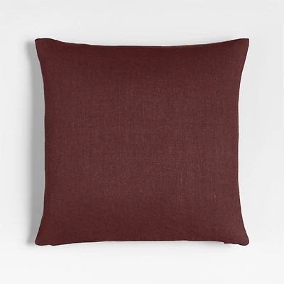 Relaxed Linen Layering 20"x20" Chestnut Red Throw Pillow with Feather Insert