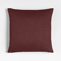 Relaxed Linen Layering 20"x20" Chestnut Red Throw Pillow with Feather Insert