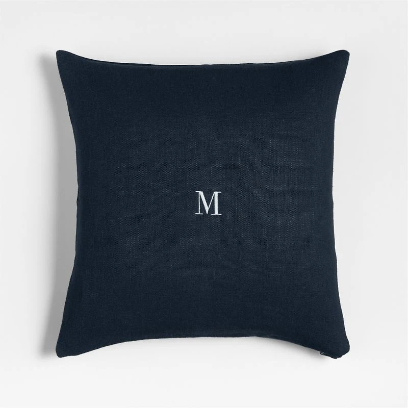 Relaxed Linen 20"x20" Deep Indigo Layering Throw Pillow with Feather Insert