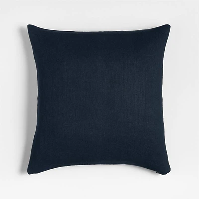 Relaxed Linen 20"x20" Deep Indigo Layering Throw Pillow with Feather Insert