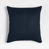 Relaxed Linen 20"x20" Deep Indigo Layering Throw Pillow with Feather Insert