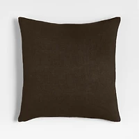 Relaxed Linen Layering 20"x20" Deep Brown Throw Pillow with Feather Insert