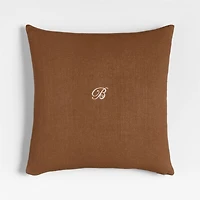 Relaxed Linen 20"x20" Maple Brown Layering Throw Pillow with Feather Insert