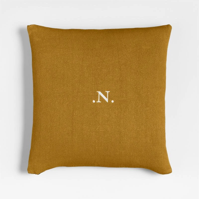Relaxed Linen 20"x20" Moroccan Ocher Layering Throw Pillow with Feather Insert