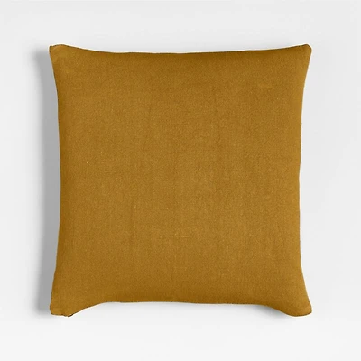 Relaxed Linen 20"x20" Moroccan Ocher Layering Throw Pillow with Feather Insert