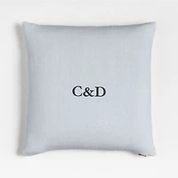 Relaxed Linen 20"x20" Pale Blue Layering Throw Pillow with Feather Insert