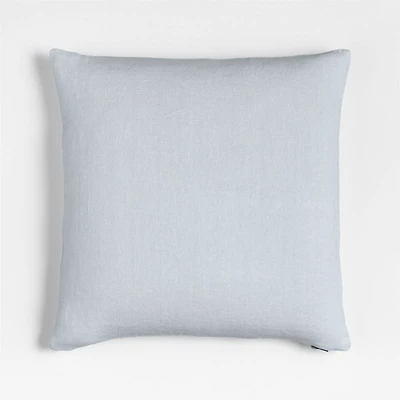Relaxed Linen 20"x20" Pale Blue Layering Throw Pillow with Feather Insert