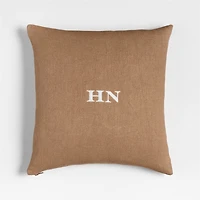 Relaxed Linen 20"x20" Sierra Tan Layering Throw Pillow with Feather Insert