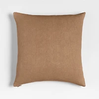 Relaxed Linen 20"x20" Sierra Tan Layering Throw Pillow with Feather Insert
