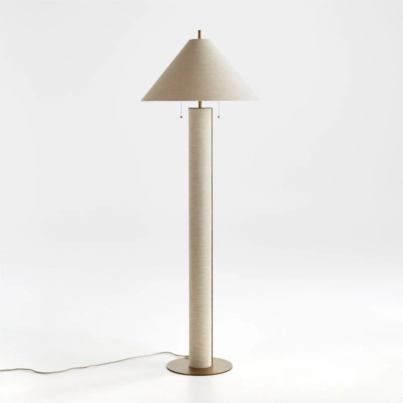 Remi Natural Linen Floor Lamp 65"