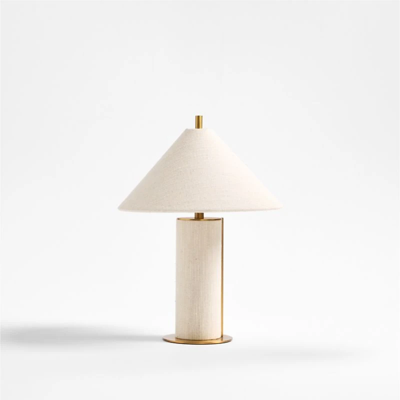 Remi Ivory Linen Mini Table Lamp 15"