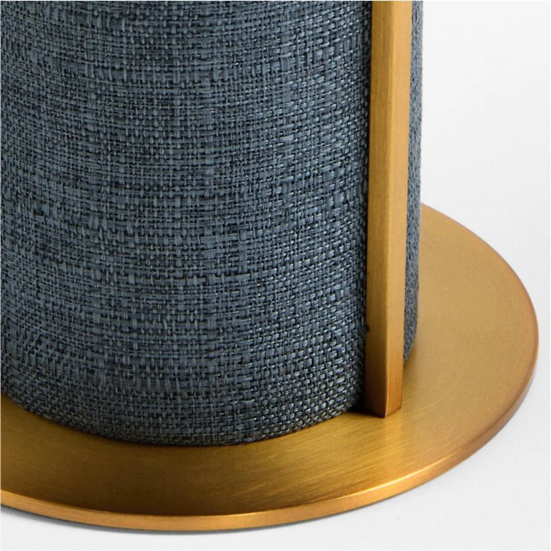 Remi Navy Linen Mini Table Lamp 15"