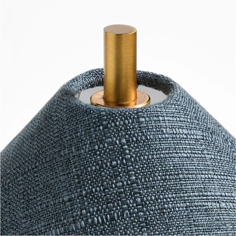 Remi Navy Linen Mini Table Lamp 15"