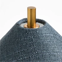 Remi Navy Linen Mini Table Lamp 15"