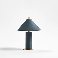 Remi Navy Linen Mini Table Lamp 15"