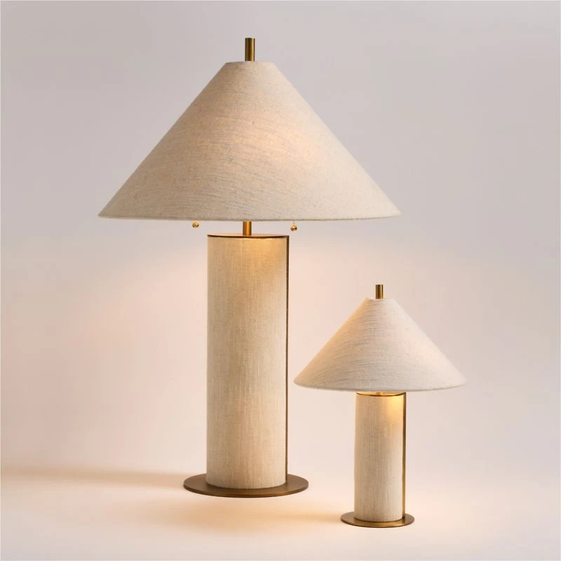 Remi Ivory Linen Mini Table Lamp 15"