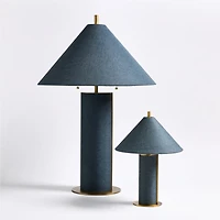 Remi Navy Linen Mini Table Lamp 15"