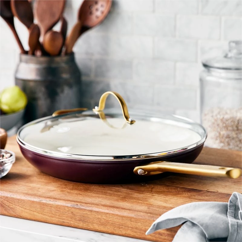 GreenPan ™ Reserve Merlot 12" Ceramic Non-Stick Frying Pan with Lid