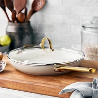GreenPan ™ Reserve Taupe 12" Ceramic Non-Stick Frying Pan with Lid