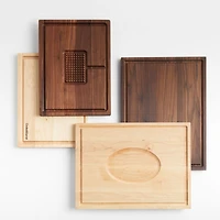 Crate & Barrel Reversible Walnut Cutting Board with Meat Rest 24"x18"