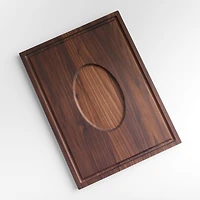 Crate & Barrel Reversible Walnut Cutting Board with Meat Rest 24"x18"