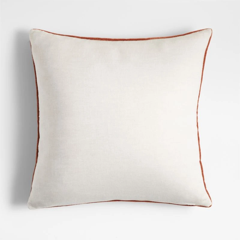 Faux Mohair Recycled 20"x20" Terracotta Orange Throw Pillow Cover