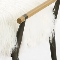 Riane Faux Fur and Wood Bench Seat