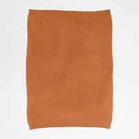 Canyon Orange Rib Knit Baby Stroller Blanket