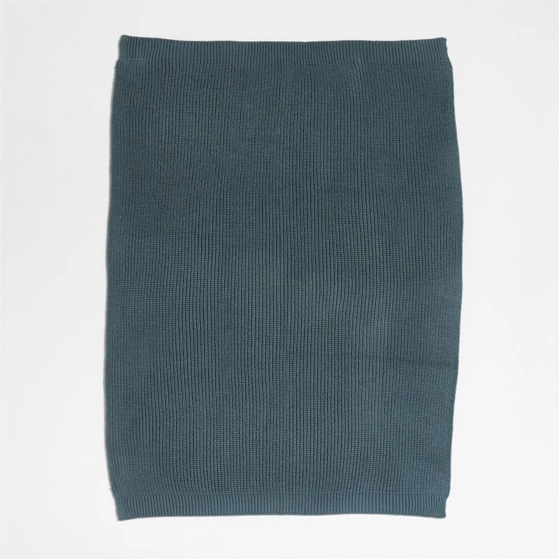 Slate Blue Rib Knit Baby Stroller Blanket