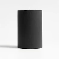 4"x6" Ribbed Black Pillar Candle