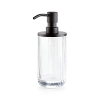Ribbed Black Glass Soap Pump