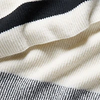 Ribbed Knit 70"x55" Wool Blend Storm Grey Throw Blanket