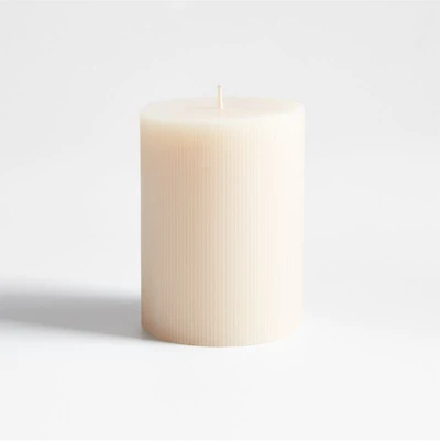 3"x4" Ribbed Linen Pillar Candle